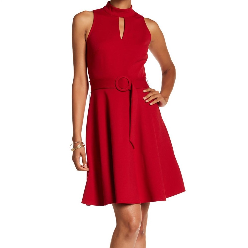 Sharagano Red Dress with belt